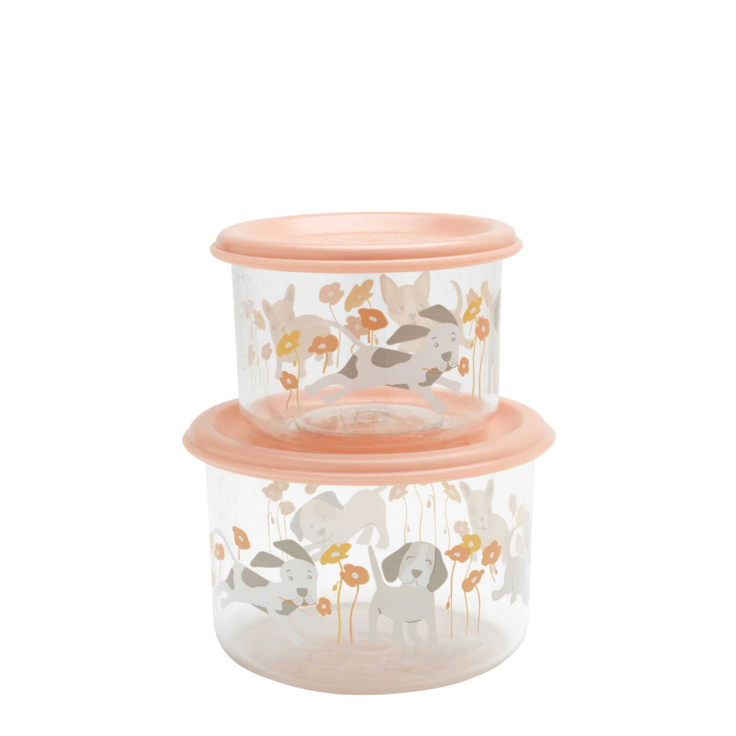 Sugarbooger Set of 2 Snack Containers (Puppies and Poppies)