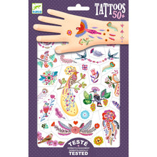 Load image into Gallery viewer, Djeco Bright Birds Temporary Tattoos
