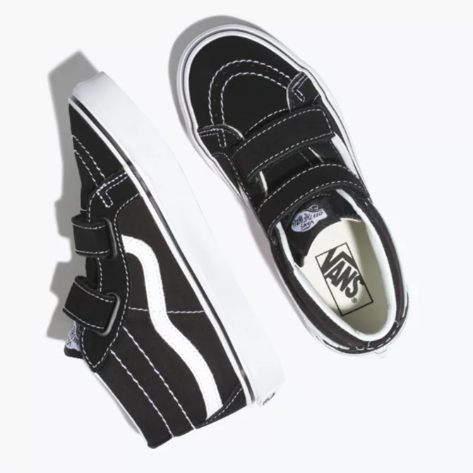black and white vans velcro