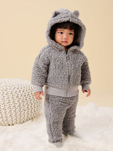 Tea Collection Sherpa Baby Pants- Grey