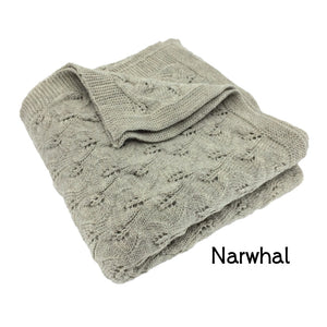 Nooks Merino Wool Blanket- Narwhal