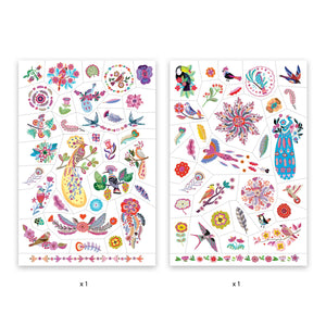 Djeco Bright Birds Temporary Tattoos