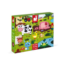Load image into Gallery viewer, Janod Puzzle Farm Animals Tactile
