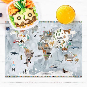 Oopsy Daisy Placemat- Watercolour World Map